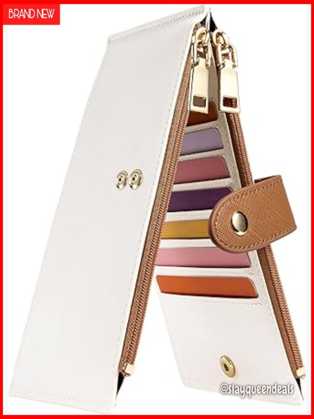 RFID Blocking Bifold Wallet with Zipper Pocket, 15 Card Slots, Leather